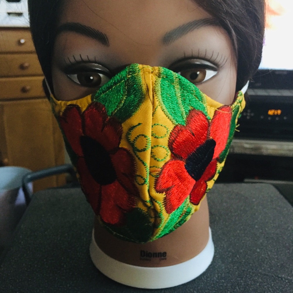 “Authentic Mexican” handmade embroidered facemask!